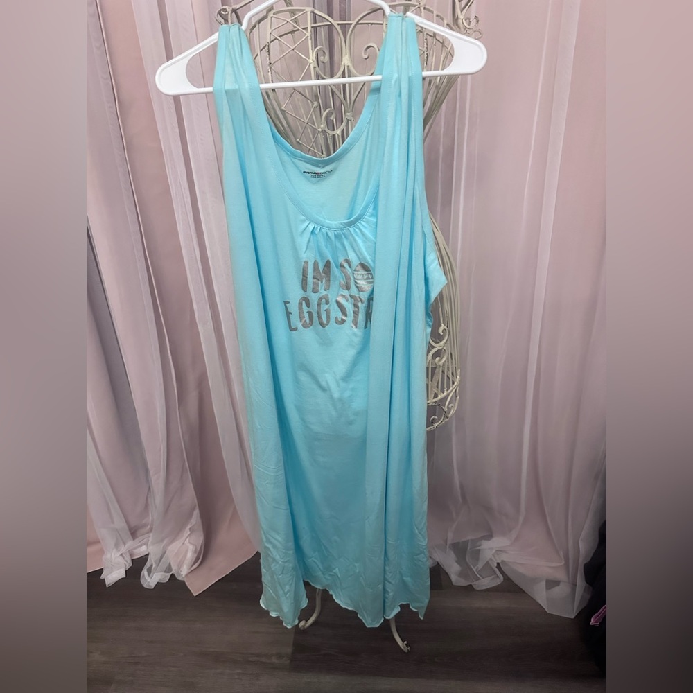 Avenue Blue Pajama Dress with Silver Detail